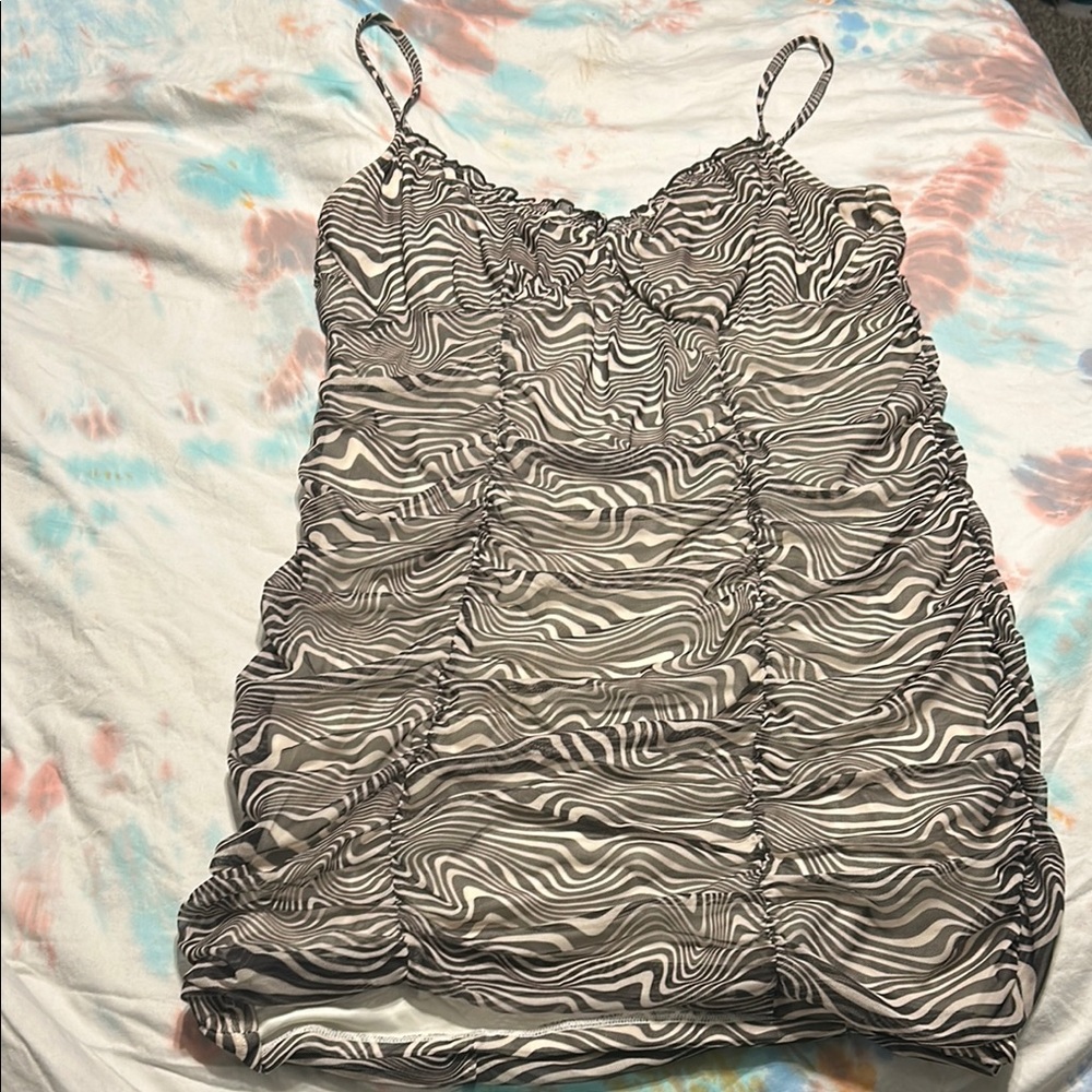 Divided Zebra Print Mini Dress